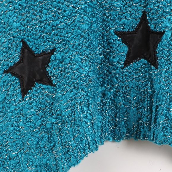Star Accent Sparkle Knit Sweater Teal - Picture 4 of 8